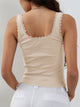 Lace Detail Square Neck Tank Trandify deal