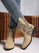 Leopard Suede Block Heel Boots Trandify Deal