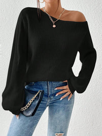 Honey Single Shoulder Long Sleeve Sweater Trandify Deal