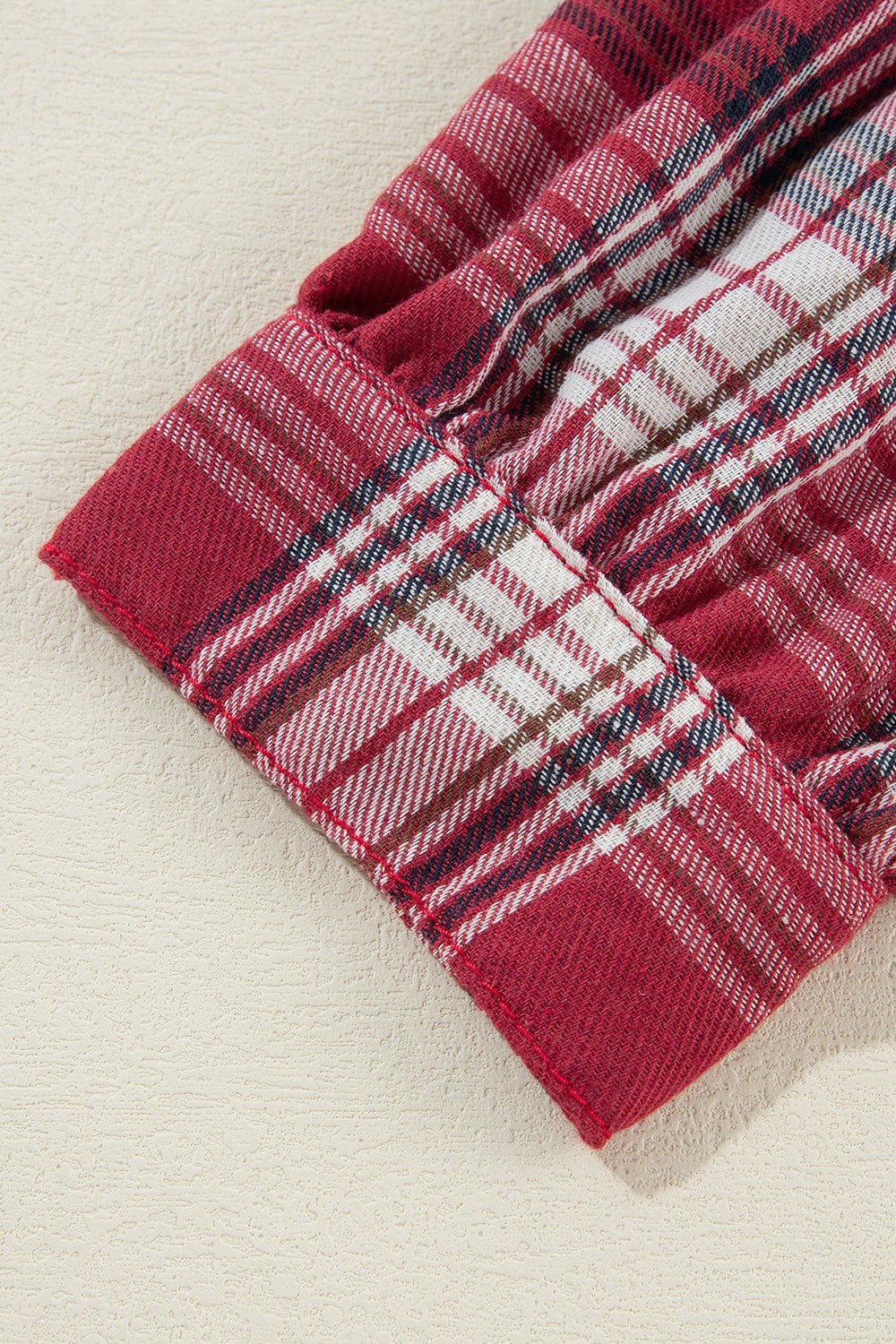 Raw Hem Drawstring Plaid Denim Jacket Trandify Deal