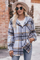 Mandy Plaid Dropped Shoulder Hooded Jacket Trandify Deal