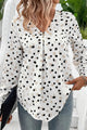 Printed V-Neck Long Sleeve Blouse Trandify Deal