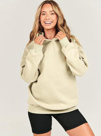 Dropped Shoulder Long Sleeve Hoodie Trandify Deal