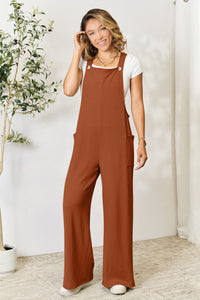 Double Take Full Size Wide Strap Overall with Pockets Trandify deal