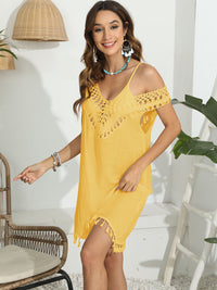 Tassel Scoop Neck Wide Strap Cover-Up Trandify deal