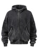Men’s Distressed Zip-Up Hoodie – Soft Washed Cotton Streetwear Pullover