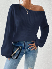Honey Single Shoulder Long Sleeve Sweater Trandify Deal