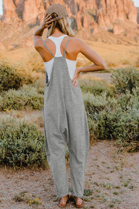 Double Take Full Size V-Neck Sleeveless Jumpsuit with Pockets - Trandify Deal