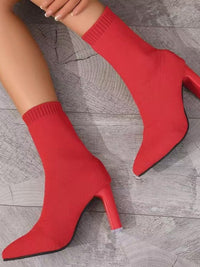Point Toe Block Heel Boots Trandify Deal