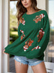 Sequin Gingerbread Man Long Sleeve Sweatshirt Trandify Deal
