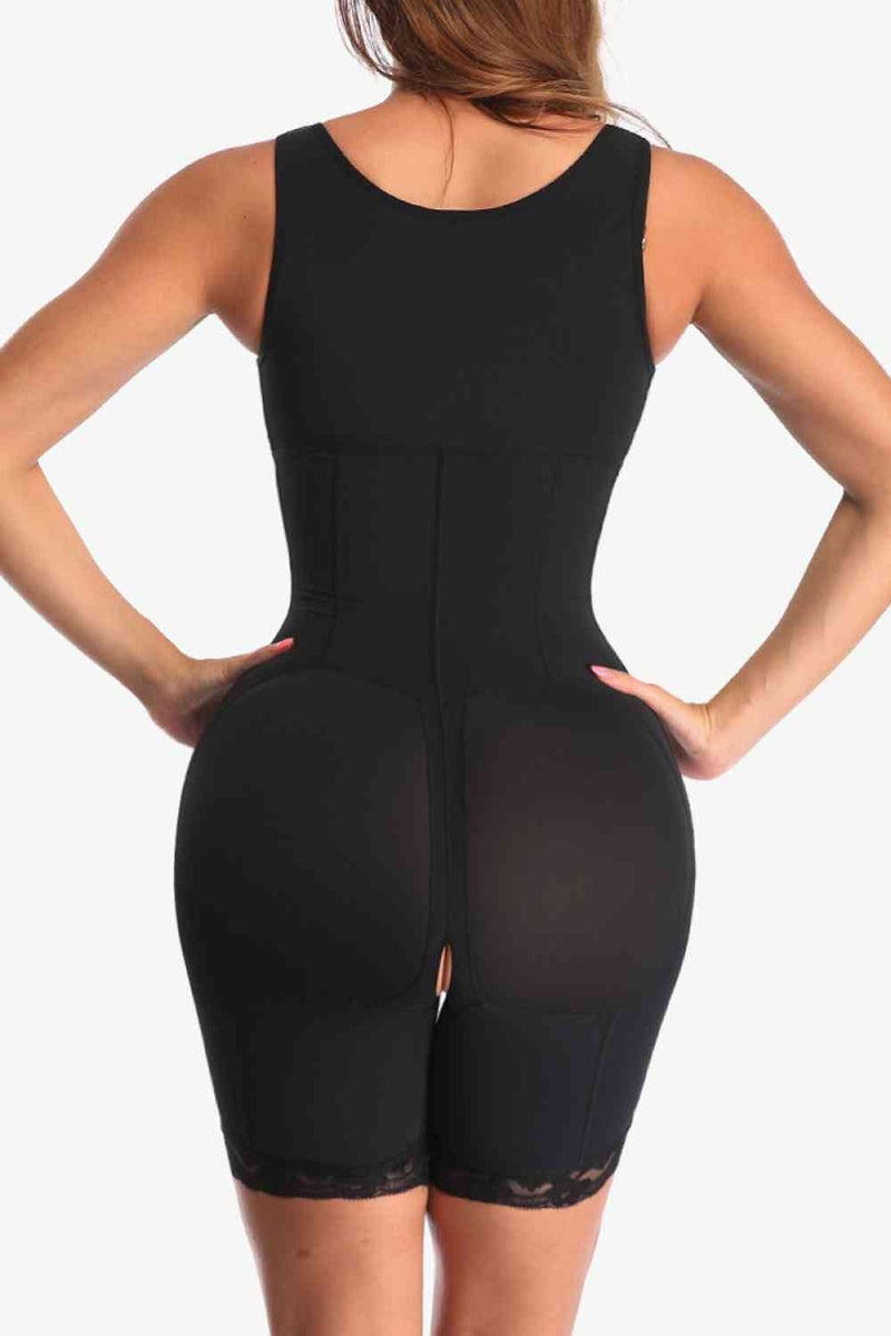 High-Waist Compression Shapewear with Lace Detailing