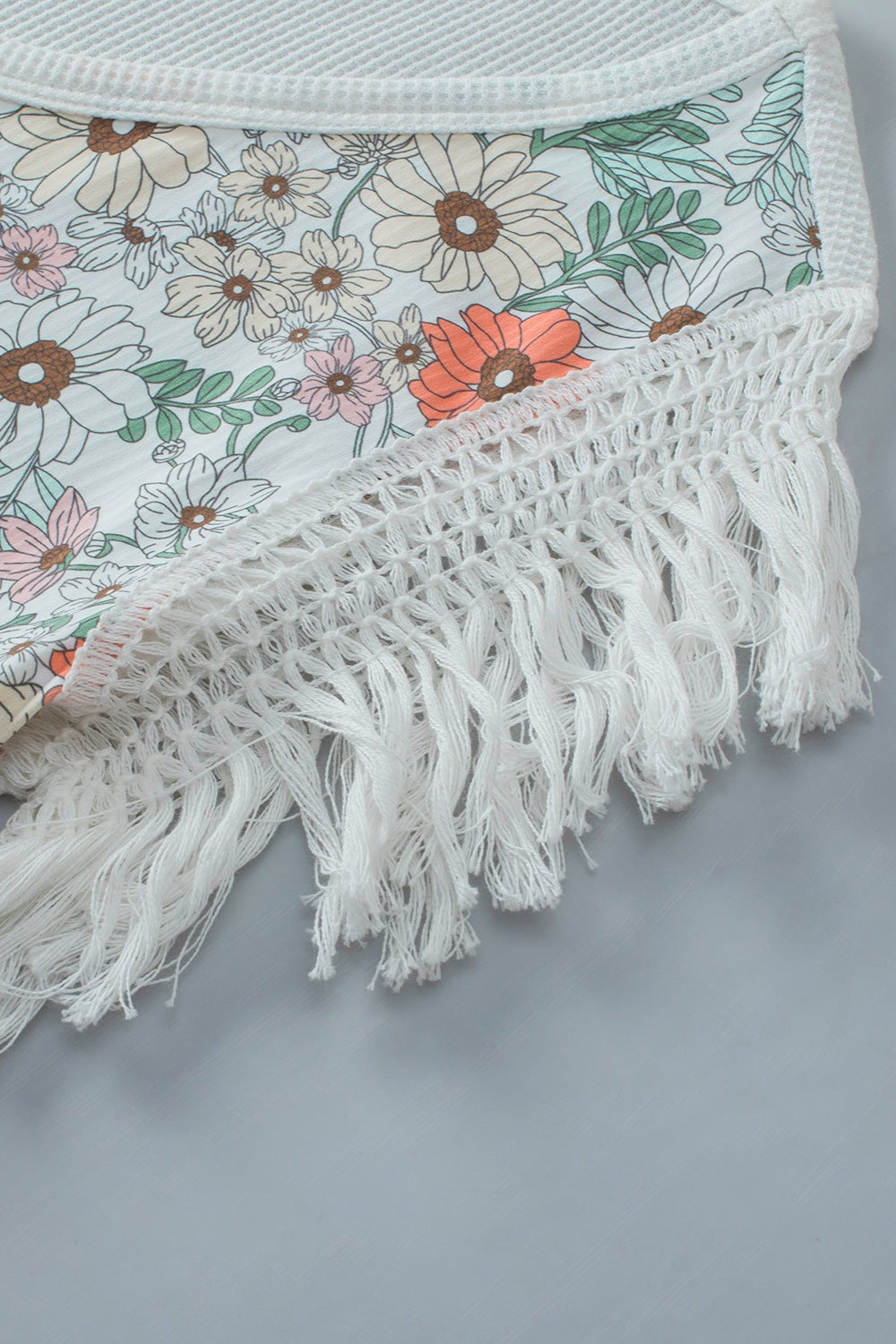 Fringe Printed V-Neck Top Trandify deal