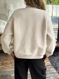 Women's Thick Buttoned Dropped Shoulder Jacket in oversized fit,