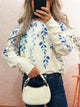 Women's Sequin Crewneck Sweater - Long Sleeve Party Wear