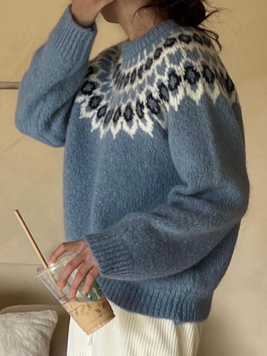 Round Neck Long Sleeve Sweater Trandify Deal