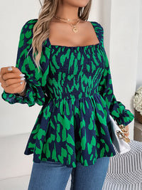 Square Neck Flounce Sleeve Blouse Trandify Deal