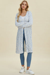 Double Take Full Size Open Front Longline Cardigan Trandify deal