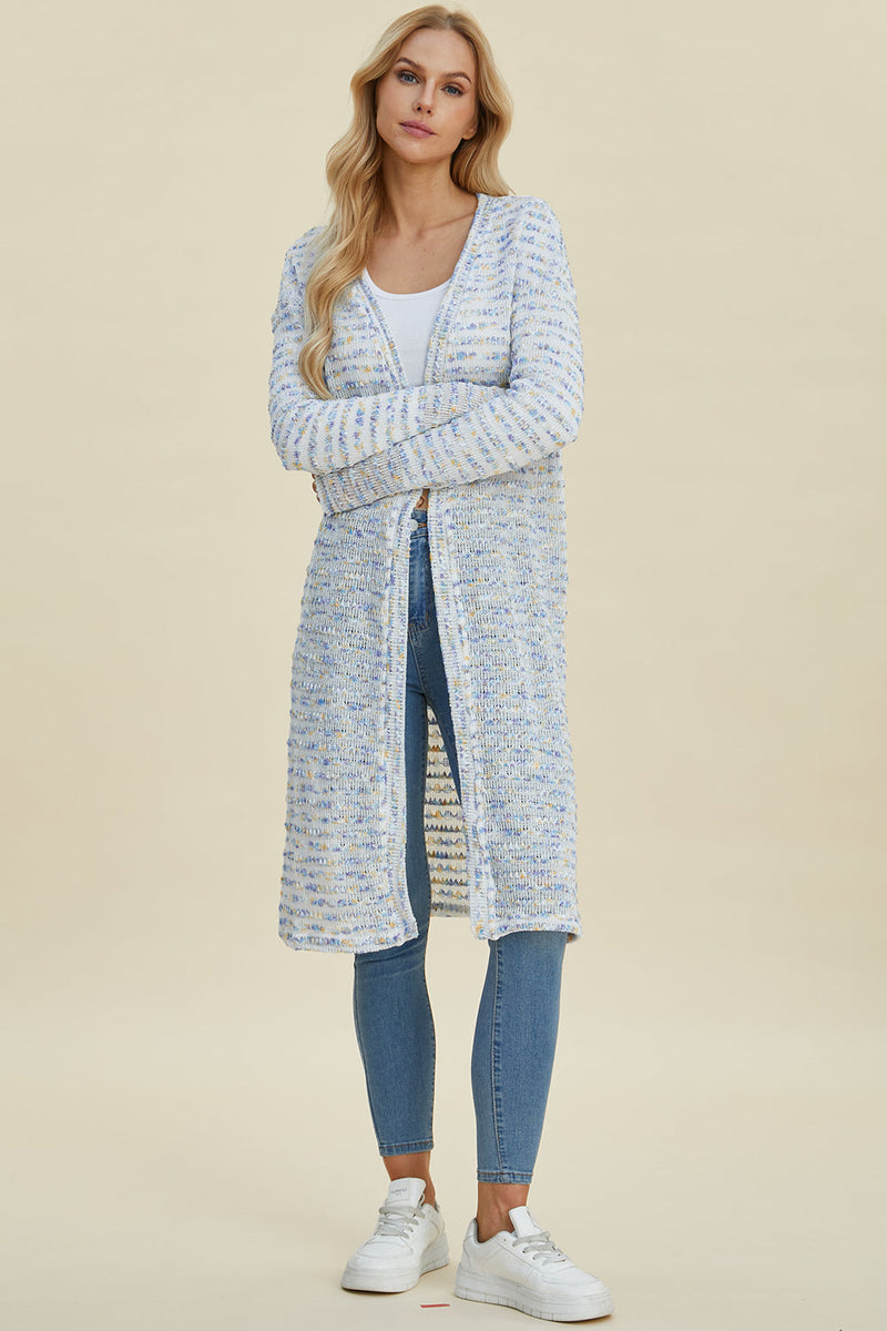 Double Take Full Size Open Front Longline Cardigan Trandify deal