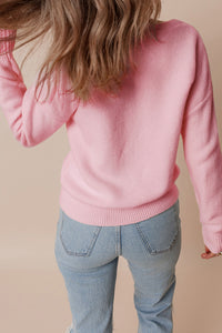 Crochet Flower Round Neck Dropped Shoulder Sweater Trandify Deal