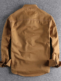 Plus size men’s button-up shirt with chest pockets for big & tall Hawaiian or office wear – breathable long sleeve casual shirt