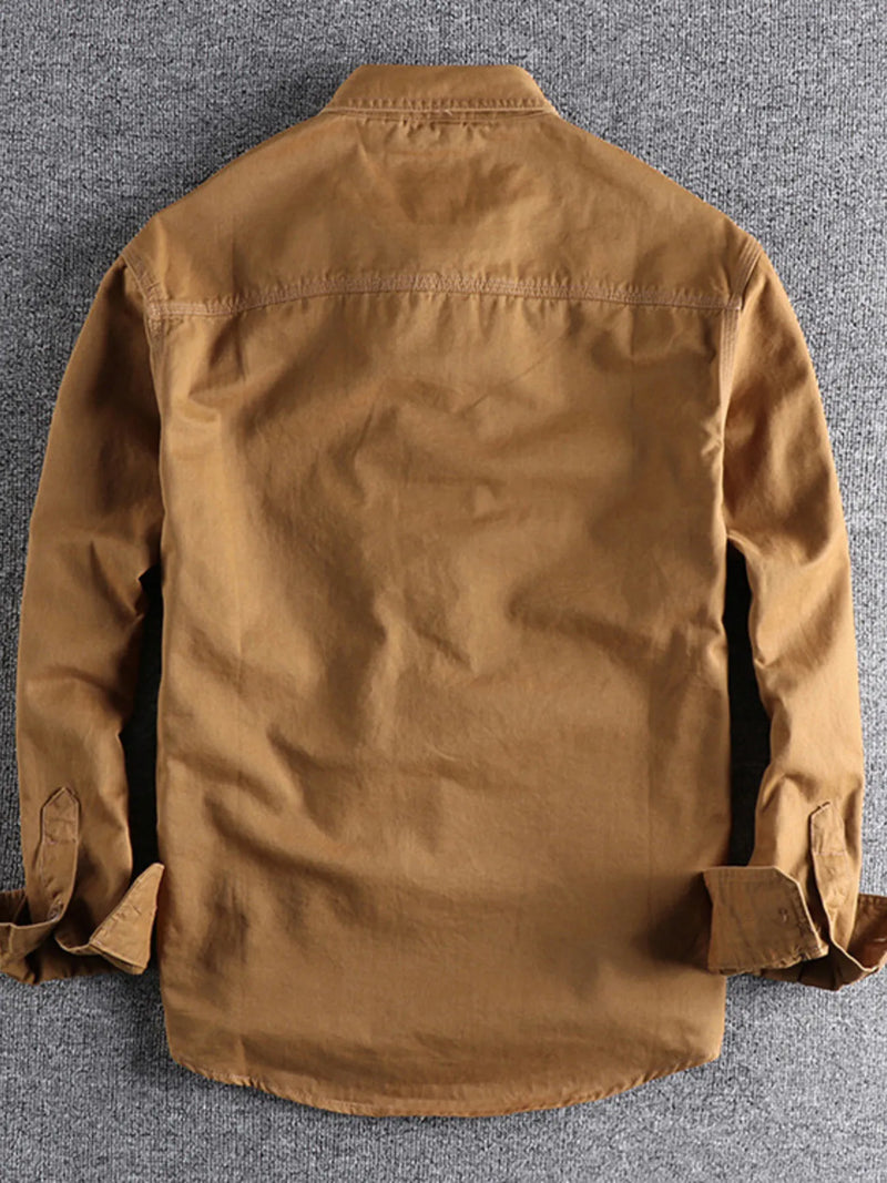 Plus size men’s button-up shirt with chest pockets for big & tall Hawaiian or office wear – breathable long sleeve casual shirt