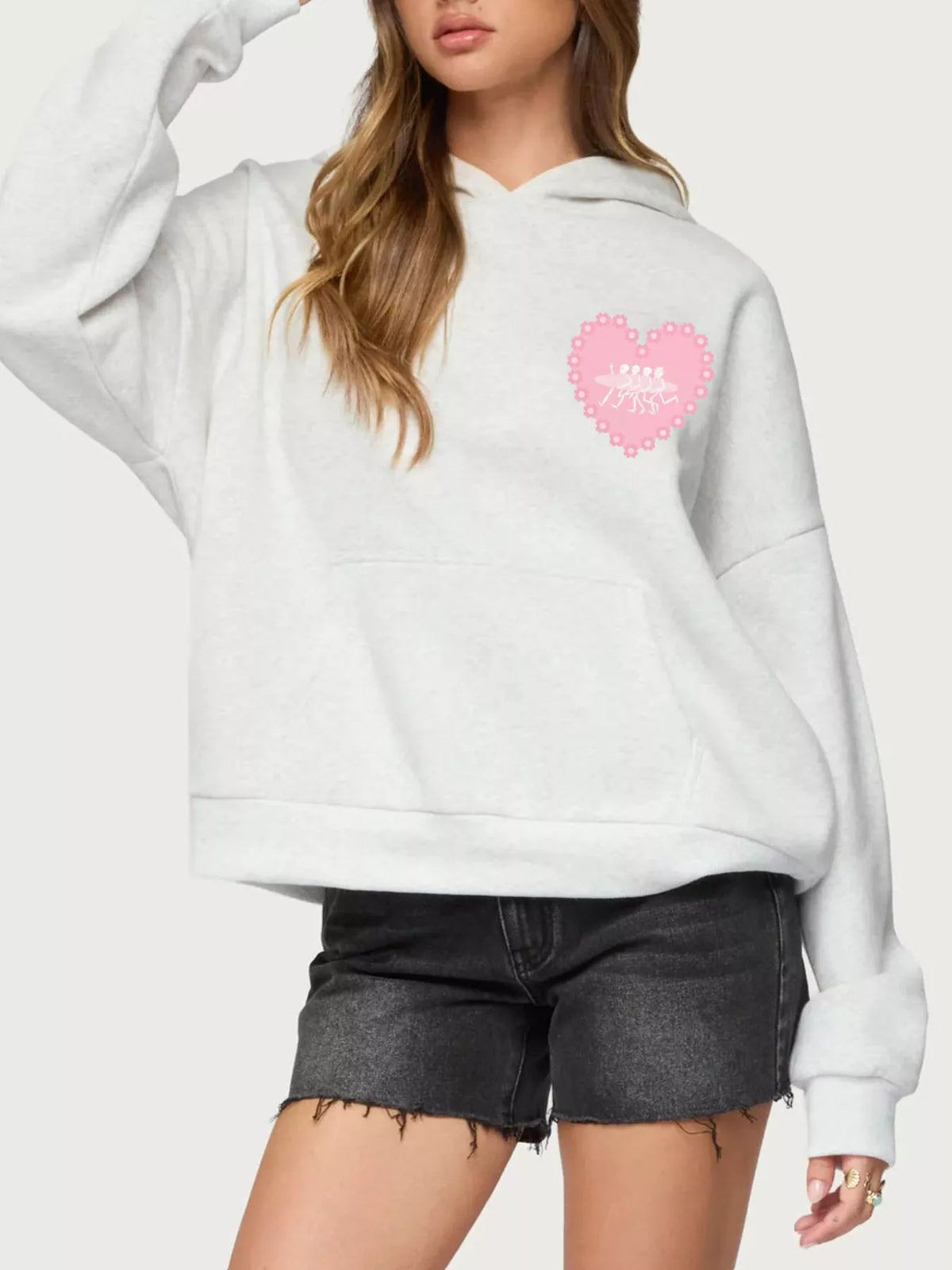 Women's Oversized Graphic Hoodie Drop Shoulder Sweatshirt