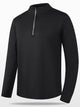 Men’s Plus Size Quarter-Zip Active Shirt – Gray Moisture-Wicking Long Sleeve T-Shirt for Gym & Casual Wear