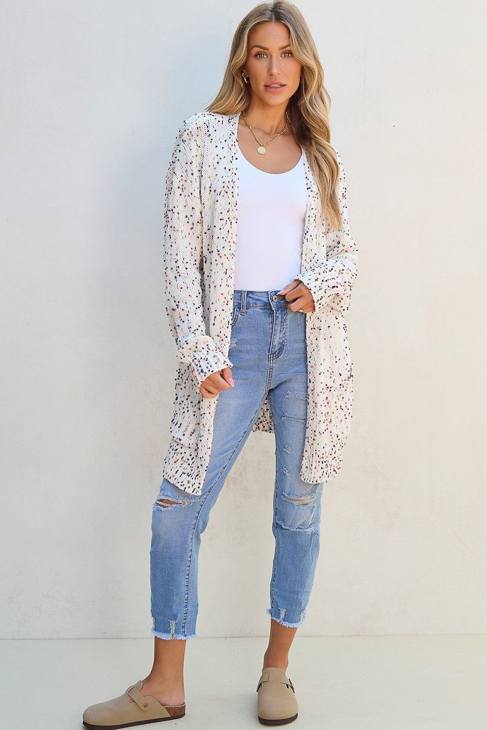 Open Front Long Sleeve Cardigan Trandify Deal