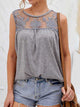 Lace Detail Round Neck Tank Trandify deal