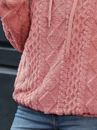 Drawstring Long Sleeve Plush Hoodie Trandify Deal