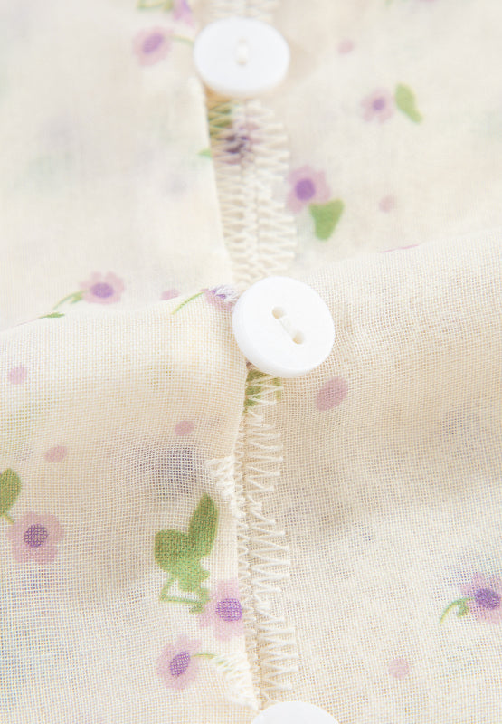 Frill Lace Detail Printed Tie Neck Long Sleeve Blouse Trandify Deal