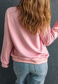 Valentine’s Day XOXO Round Neck Drop Shoulder Sweatshirt Trandify Deal