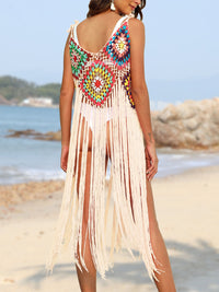 Fringe Spaghetti Strap Cover-Up Trandify deal