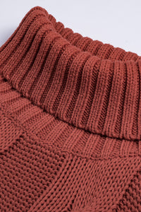 Cable-Knit Turtleneck Dropped Shoulder Sweater Trandify Deal