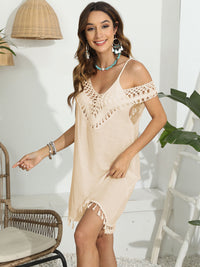 Tassel Scoop Neck Wide Strap Cover-Up Trandify deal