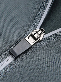 Men’s Plus Size Quarter-Zip Active Shirt – Gray Moisture-Wicking Long Sleeve T-Shirt for Gym & Casual Wear