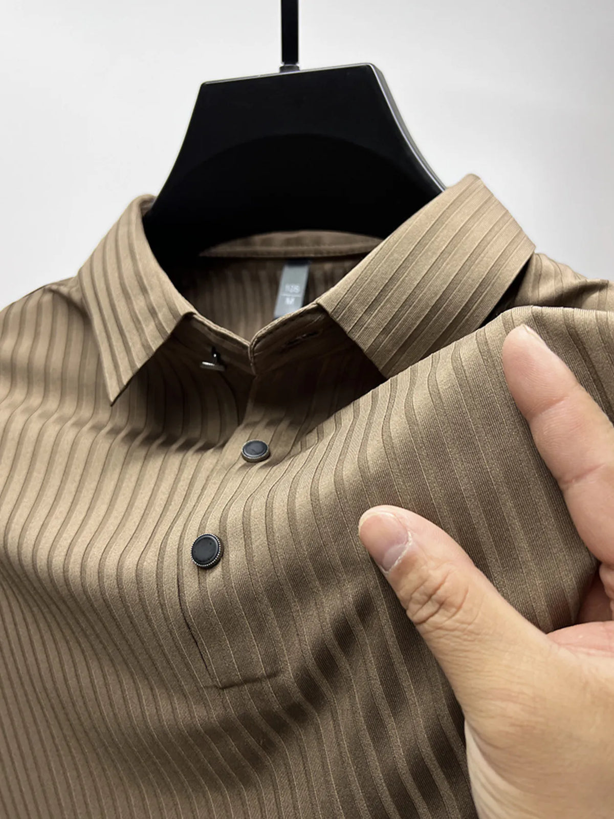 Men's Plus Size Ribbed Texture Polo Shirt – Short Sleeve Casual Top for Big & Tall – Breathable Summer Wear