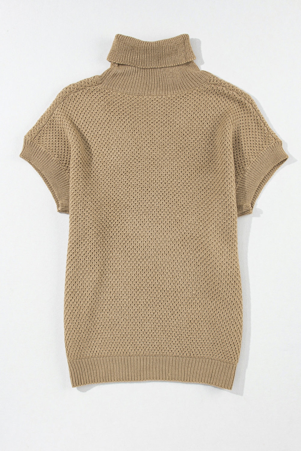 Solid Color Turtleneck Short Sleeve Sweater Trandify Deal