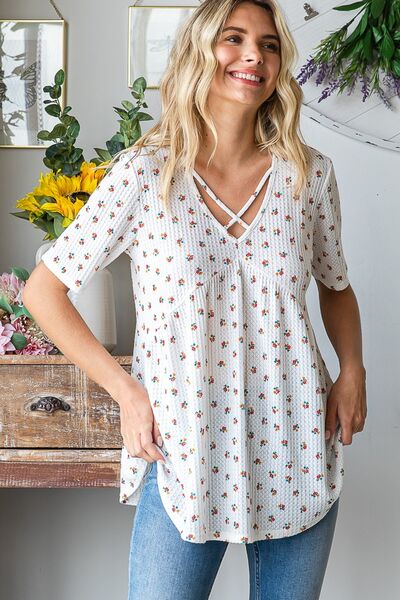 Summer Flowy Tunic with Vintage Floral Print – Casual Plus Size Top