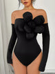 Women's Off-Shoulder Long Sleeve Bodysuit in Black - Price & Sale