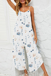 Printed Scoop Neck Wide Leg Jumpsuit for Women – Trendy & Comfortable