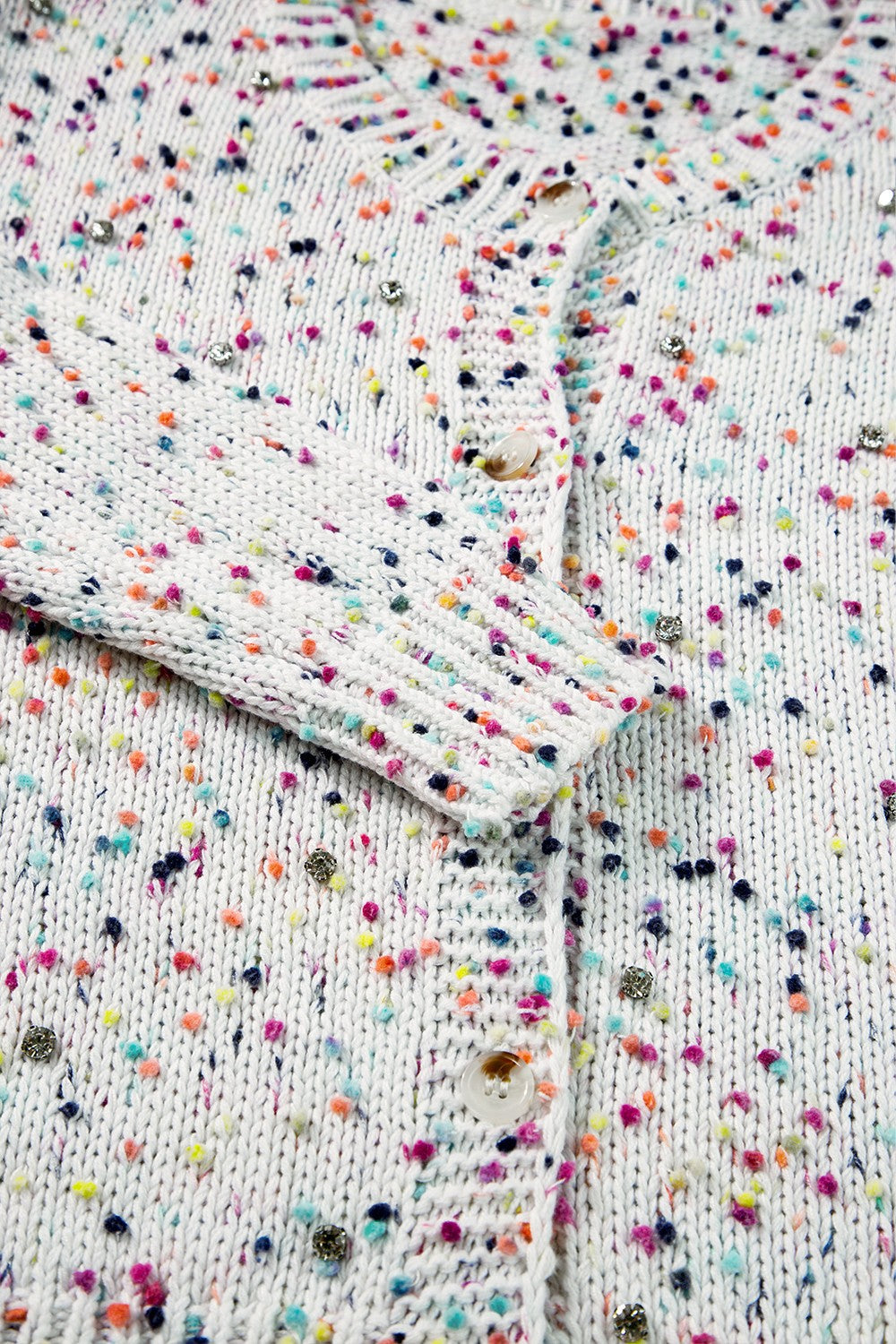 Confetti Button Up Long Sleeve Cardigan - Trandify Deal