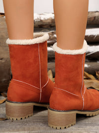 Thermal Fuzzy Block Heel Boots Trandify Deal