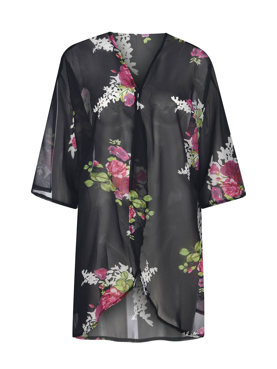 Open Front Half Sleeve Cover-Up Trandify deal