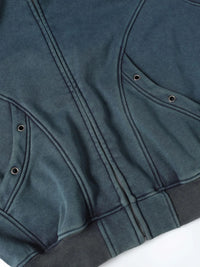 Men’s Distressed Zip-Up Hoodie – Soft Washed Cotton Streetwear Pullover