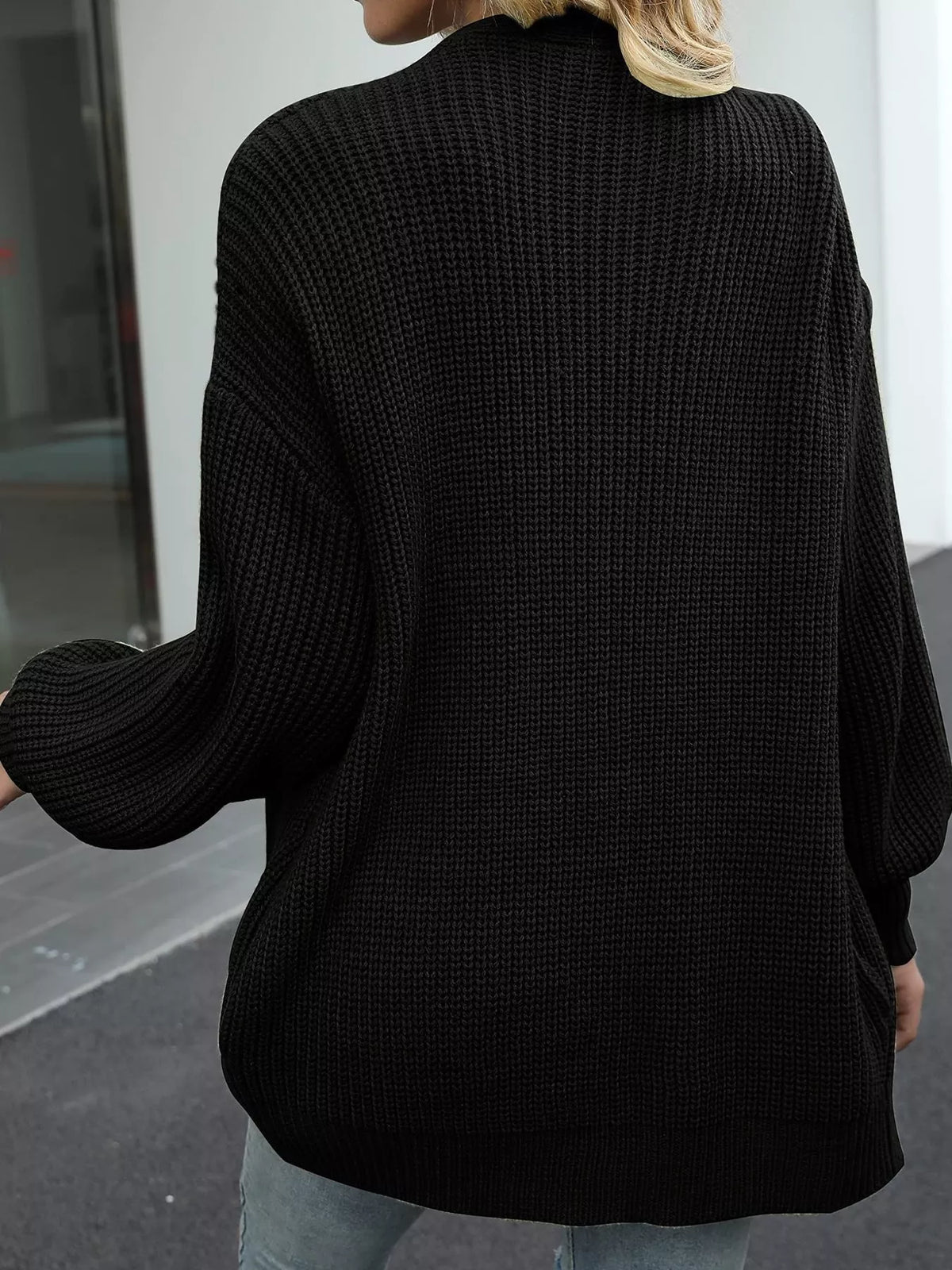 Oversized Chunky Knit Cardigan - Cable Knit Open Front Sweater