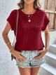 Textured Round Neck Short Sleeve Top Trandify deal