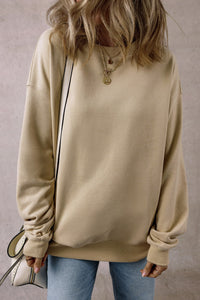 Round Neck Long Sleeve Sweatshirt Trandify Deal