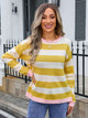Angel wings Striped Round Neck Dropped Shoulder Sweater Trandify Deal