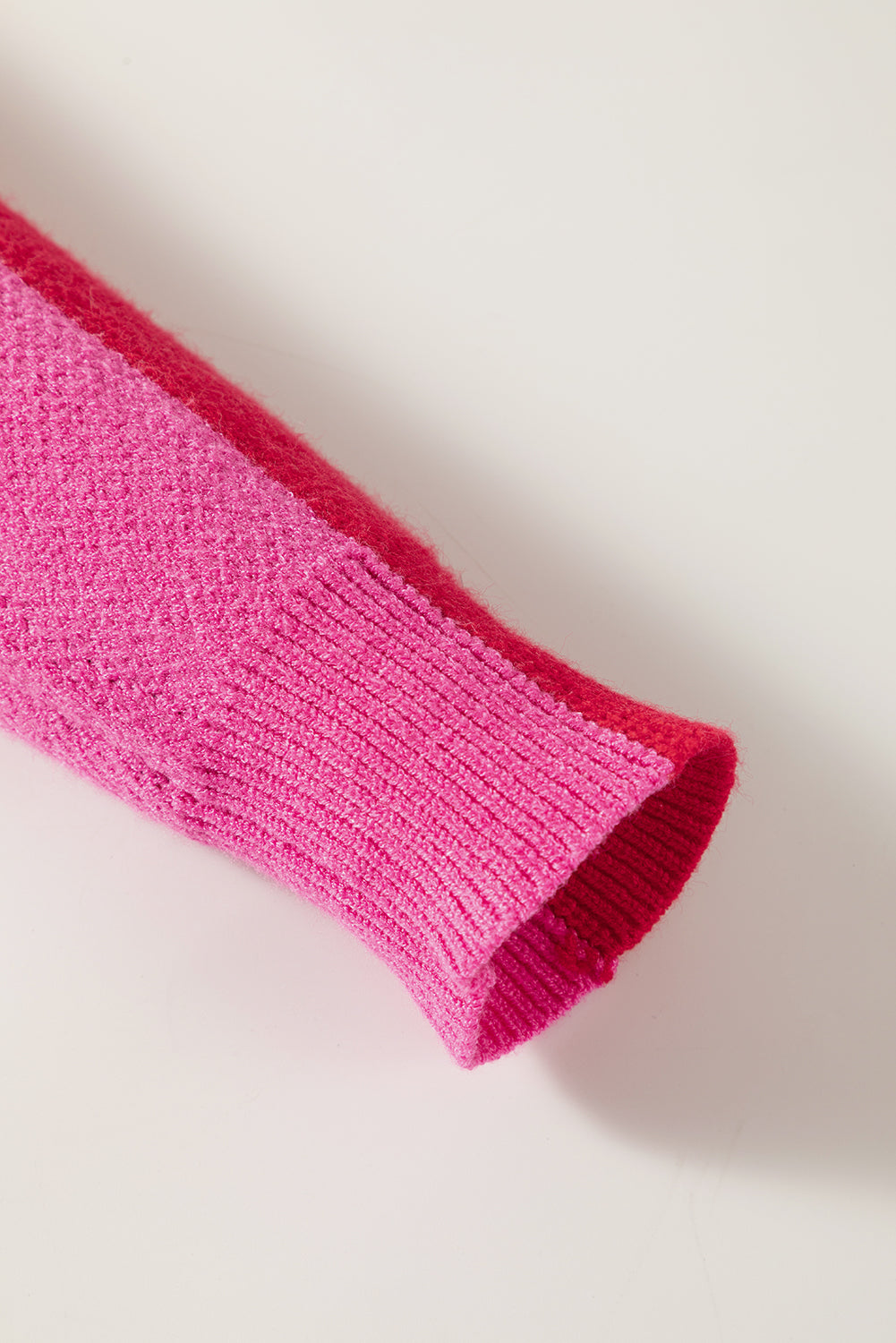 Flower Color Block Round Neck Sweater Trandify Deal